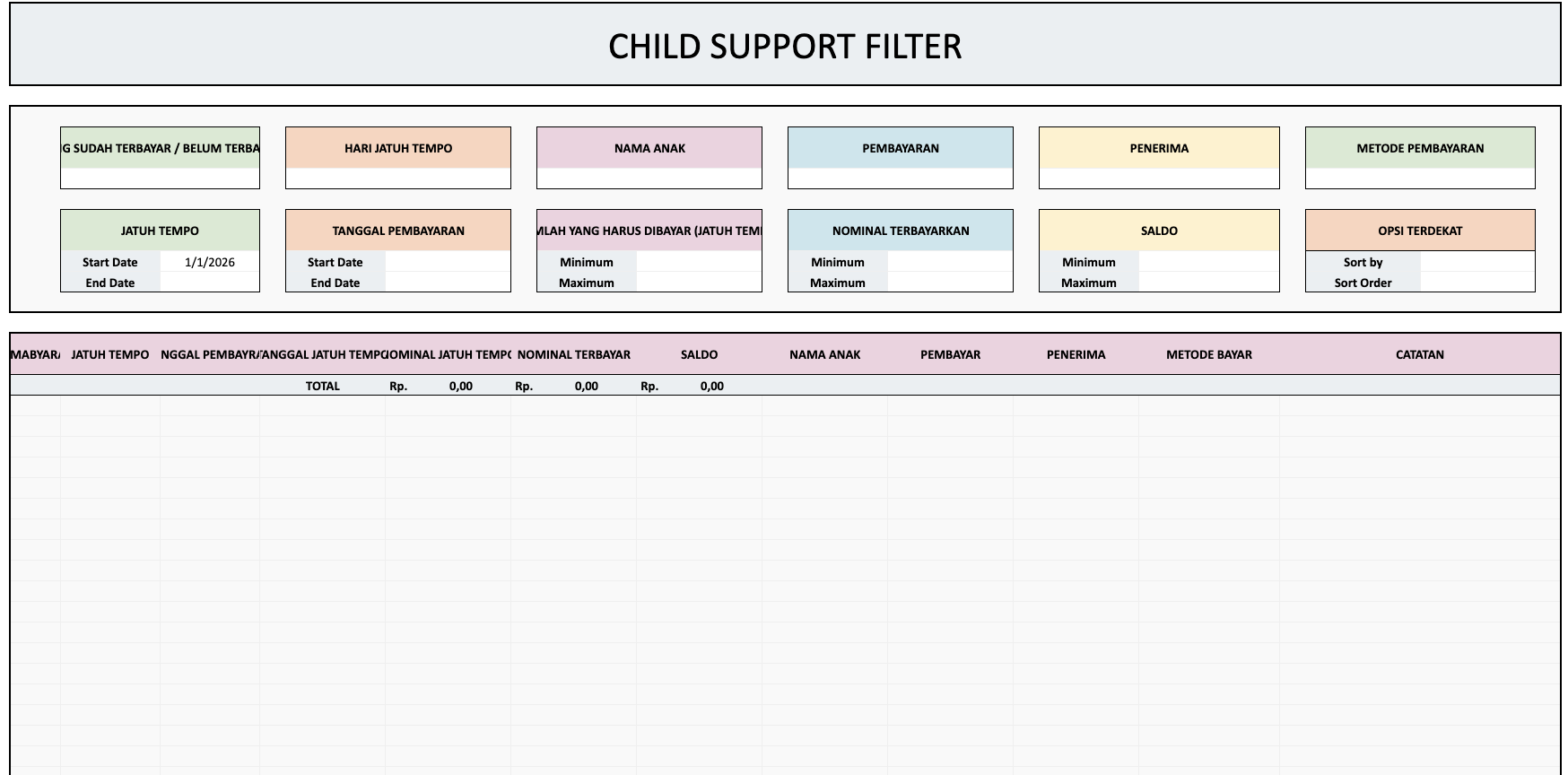 Child Support Tracker